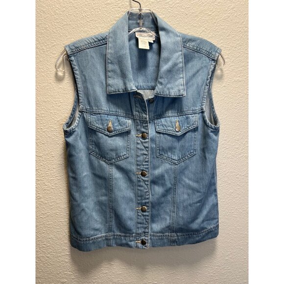 Coldwater Creek Womens Sleeveless Light Denim Vest Size S Button-Front 60% Tence - Picture 5 of 6